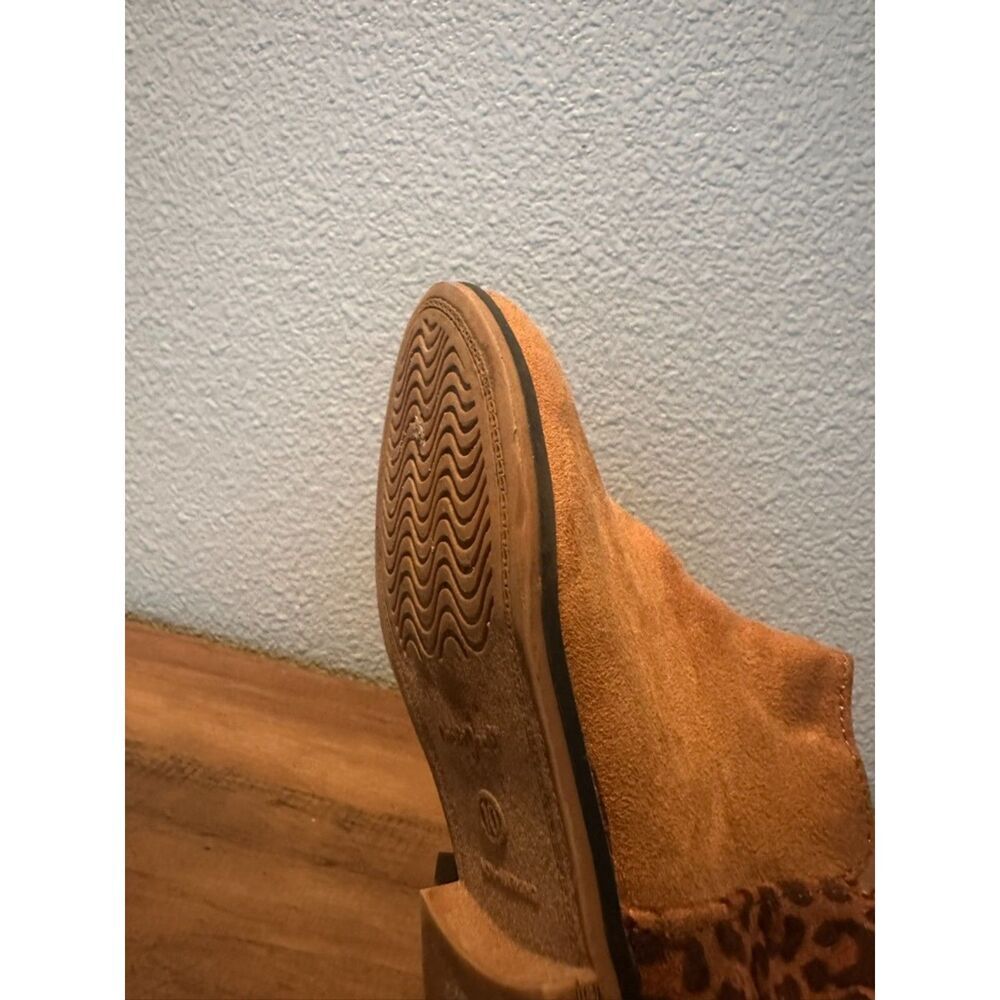 Cat & Jack Brown Ankle Girl Booties with Leopard Print Size 10 - Picture 4 of 9